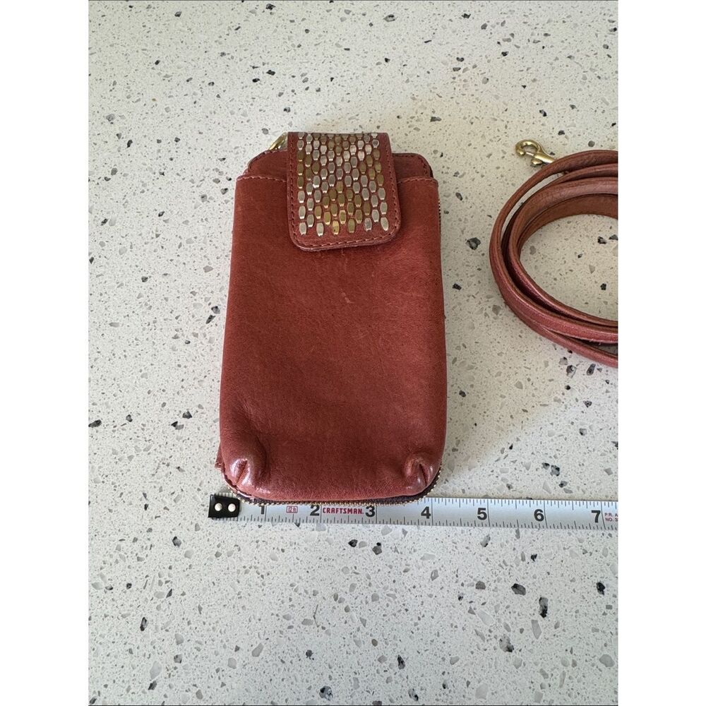 Calleen Cordero Brandy Leather Cell Phone Wallet Organizer Crossbody bag Clutch - Picture 6 of 12